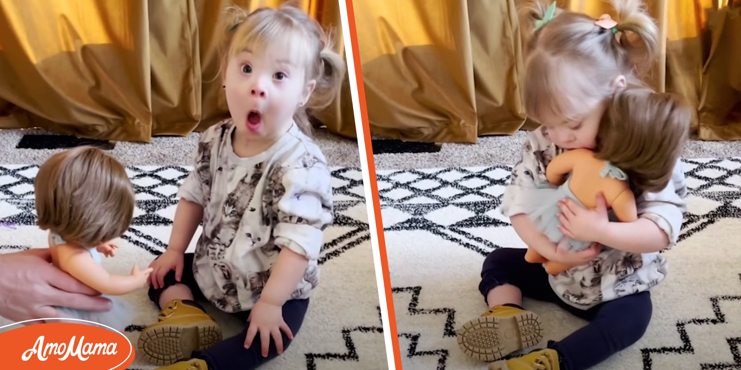 Une fillette de 2 ans étonnée de voir une poupée qui lui ressemble trait pour trait réagit de façon adorable